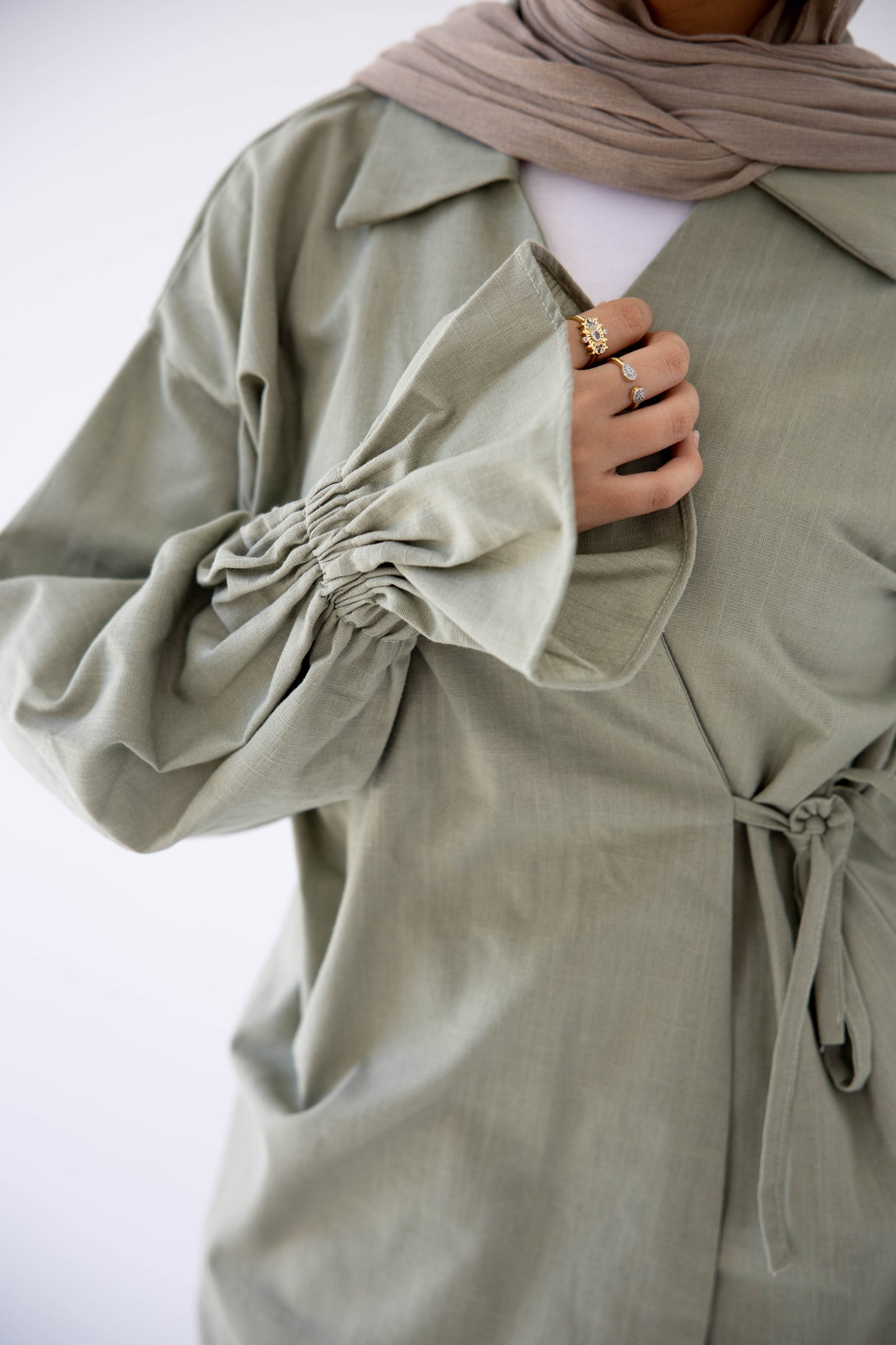 ASMC linen set in sage green