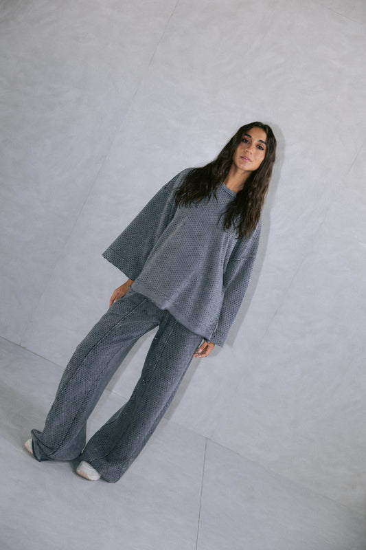 Relaxed Studded Set - Grey