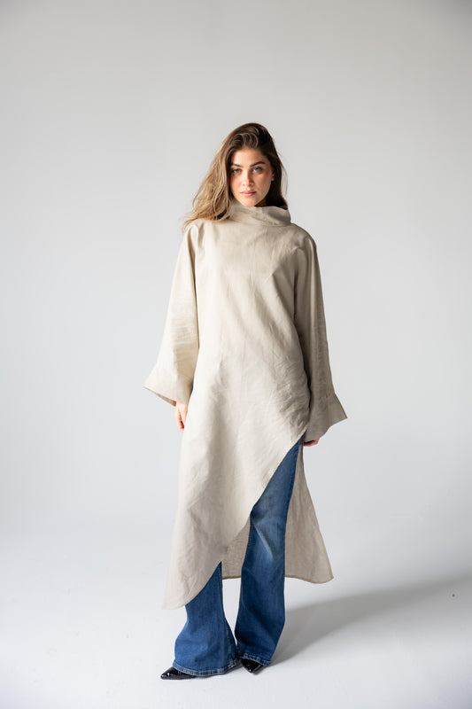 Pure Linen Luxe-drape In Café