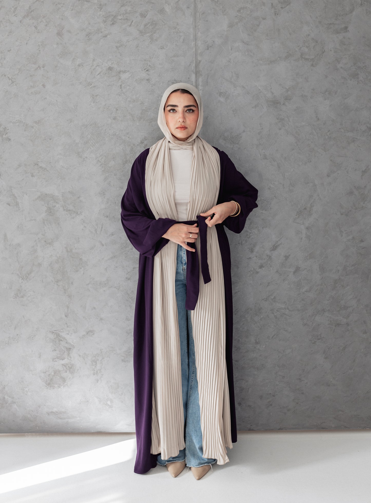 Elara abaya in Royale purple