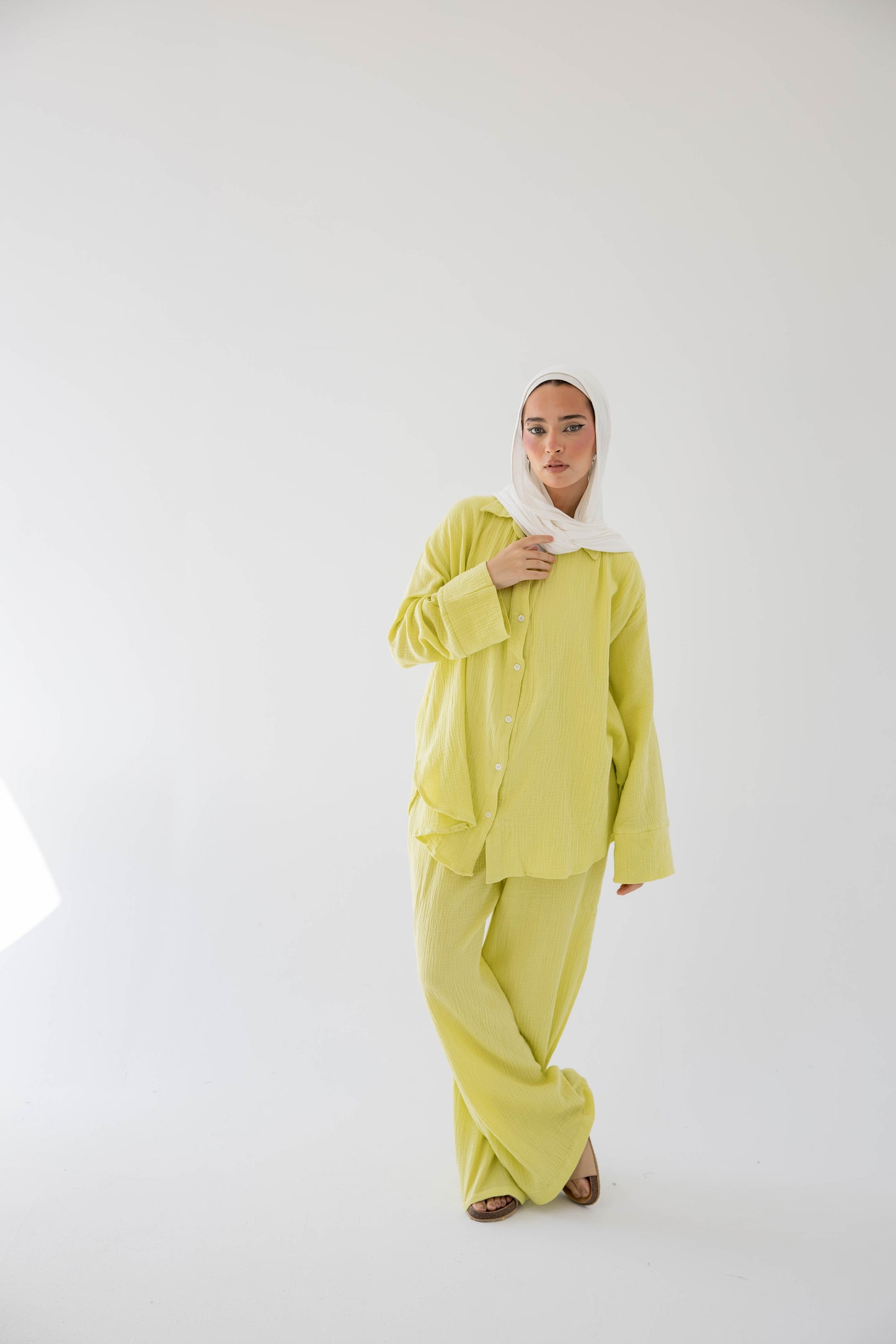 The breezy set in lime green