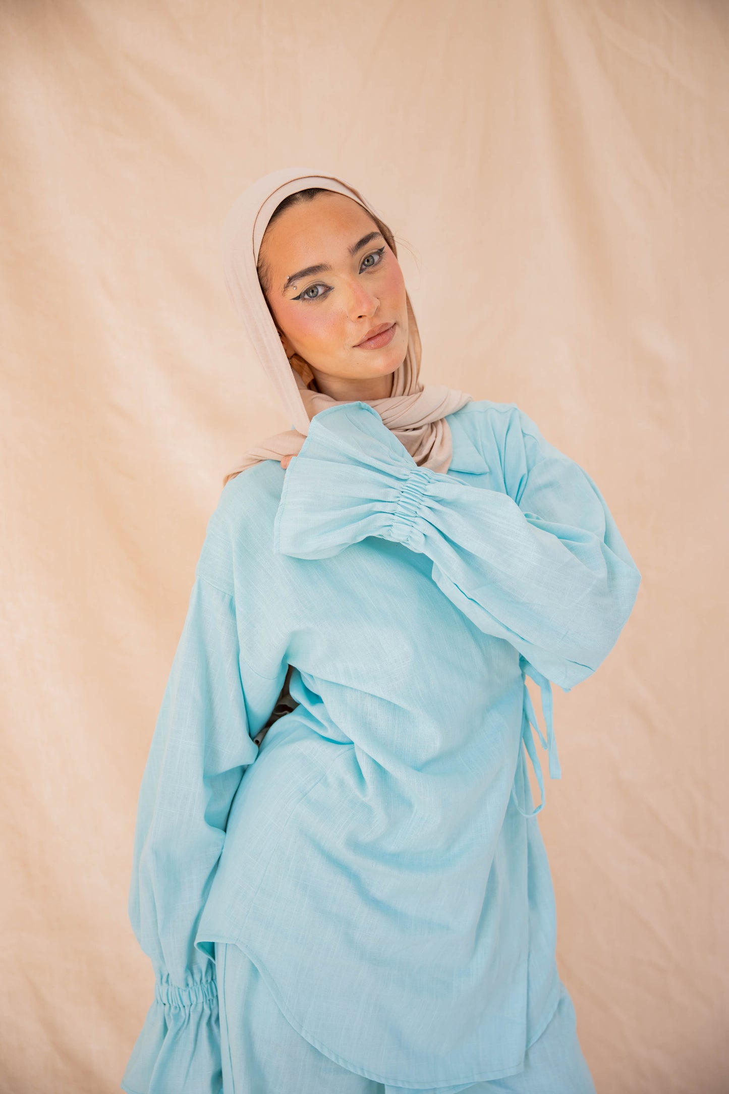 ASMC linen set in sky blue