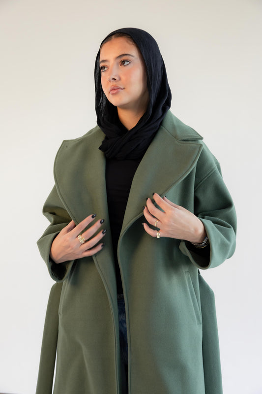Snow Grace Coat - Deep Sage