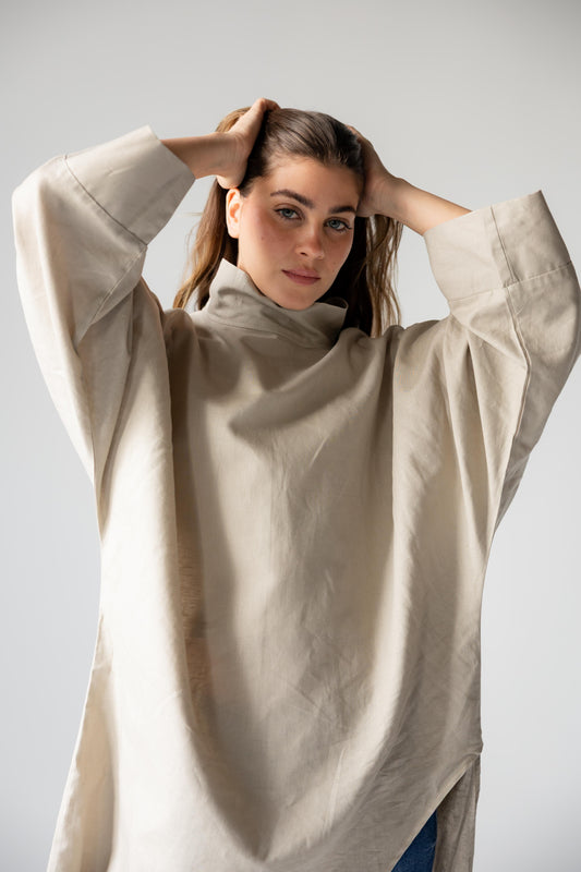 Pure Linen Luxe-drape In Café