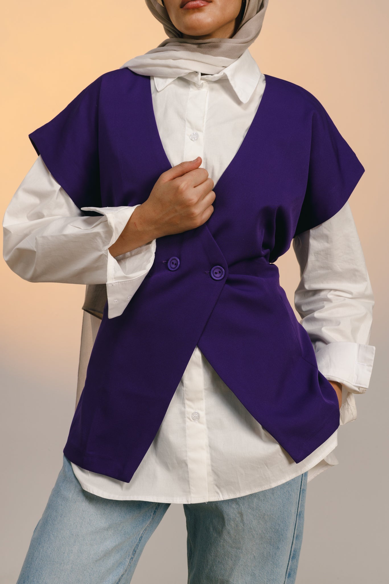 All in one vest - dark purple