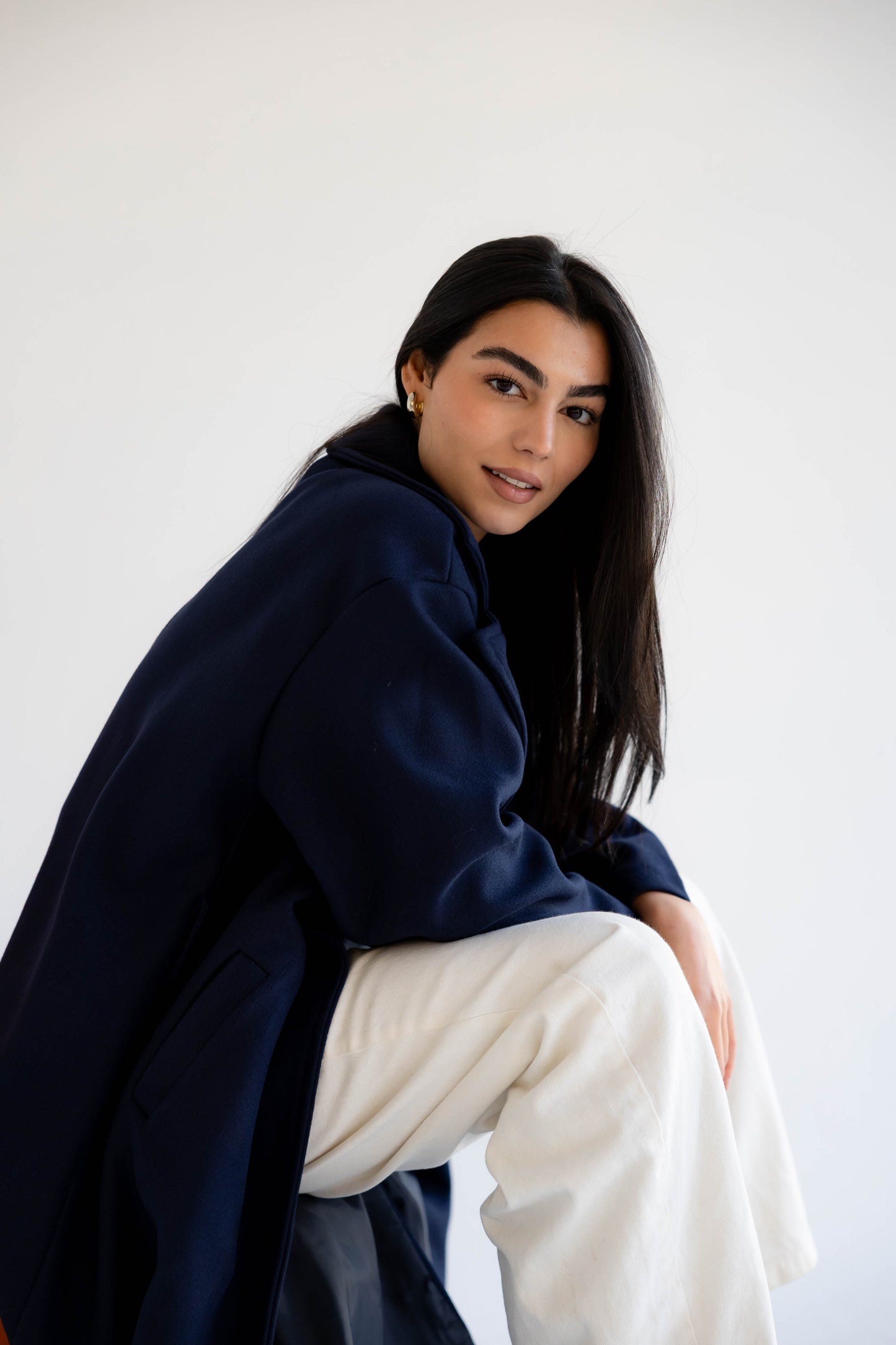 Snow Grace Coat In Navy