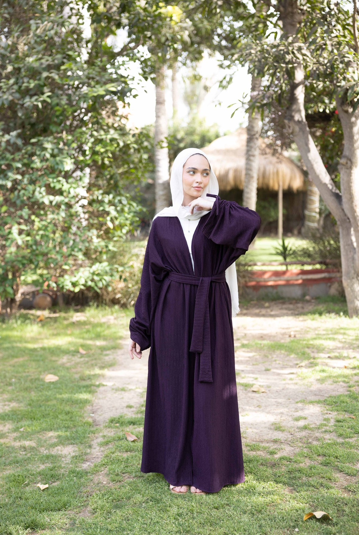 Crushed cardigan in purple