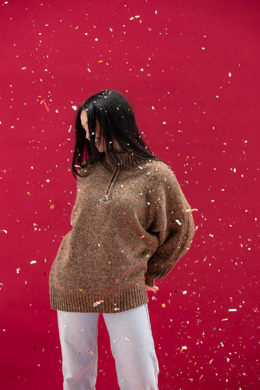 Warm Harmony Knit Sweater In Earthwood