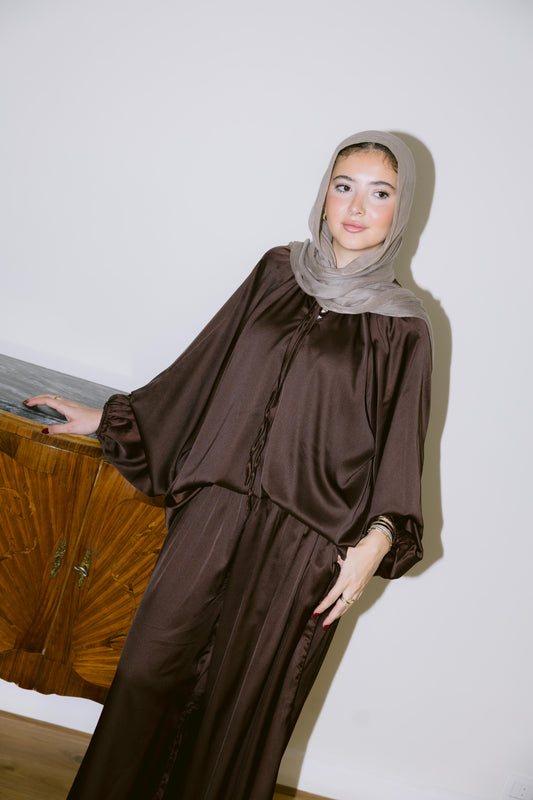 Satin Affair Set - Brown