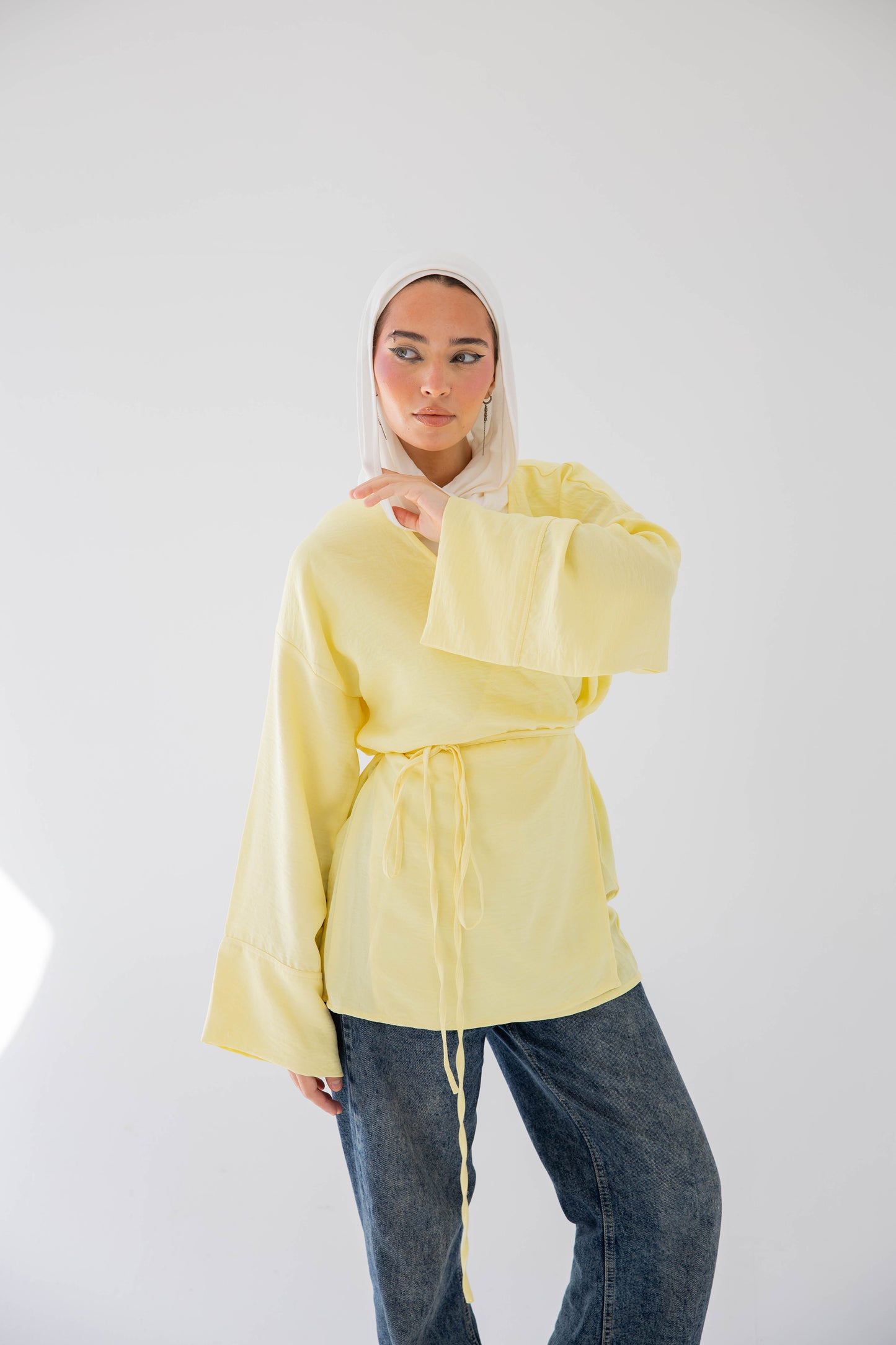 Luna wrap in pastel yellow