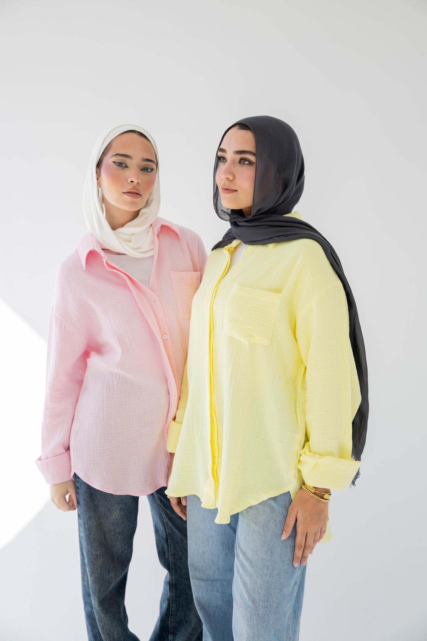 Crinkled linen shirt in rose’