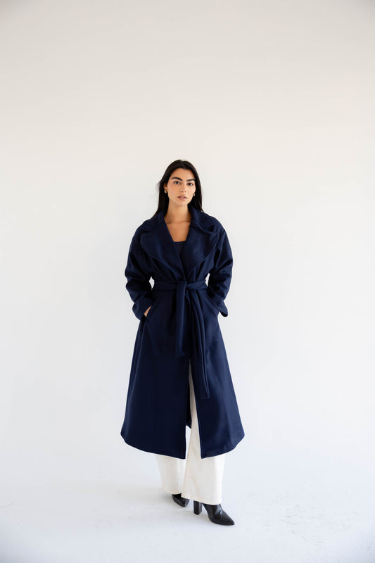 Snow Grace Coat In Navy