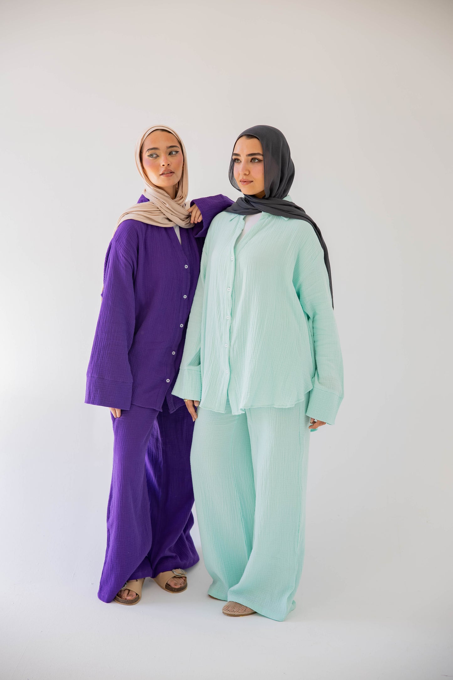 The breezy set in aqua blue