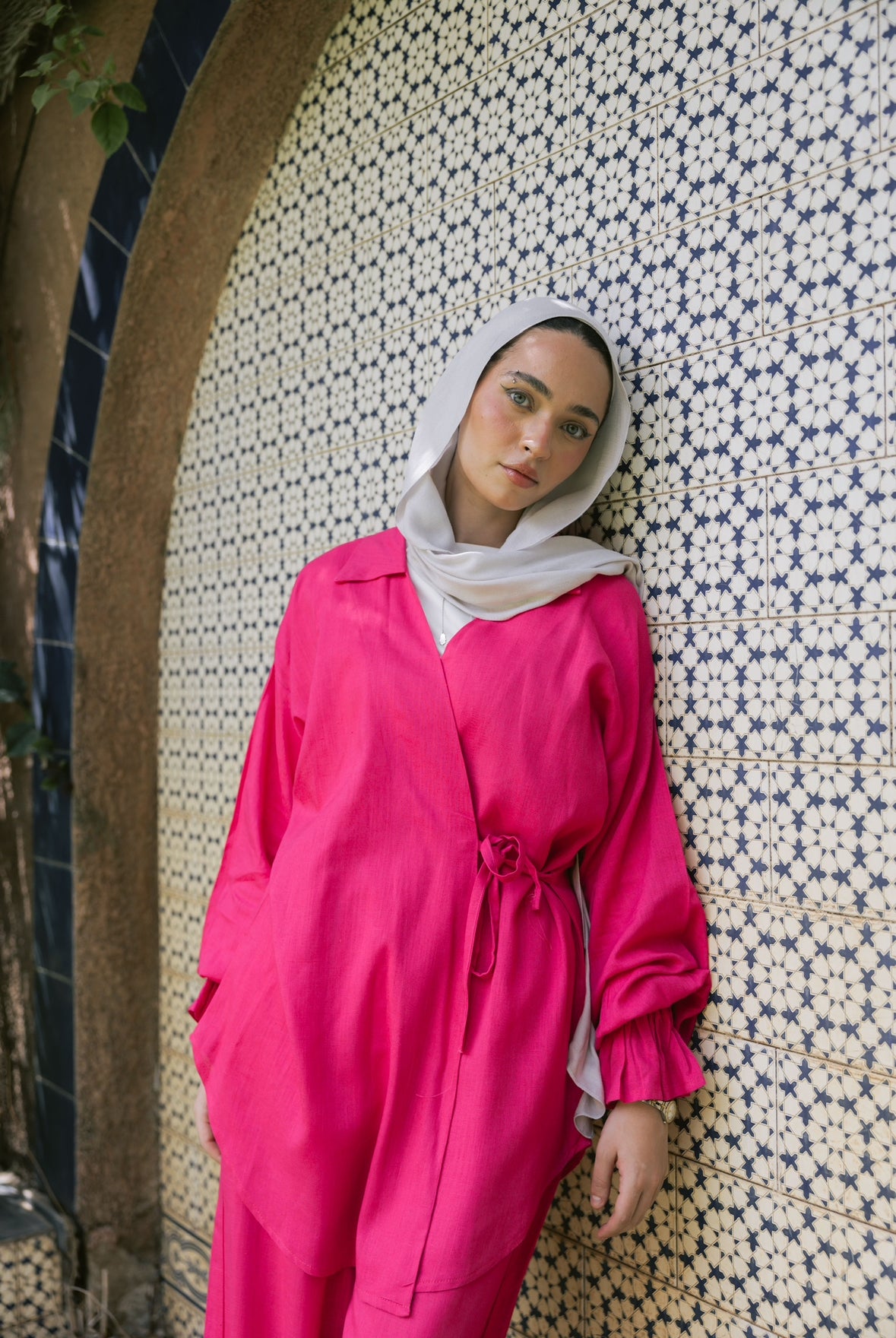 ASMC linen set in pink