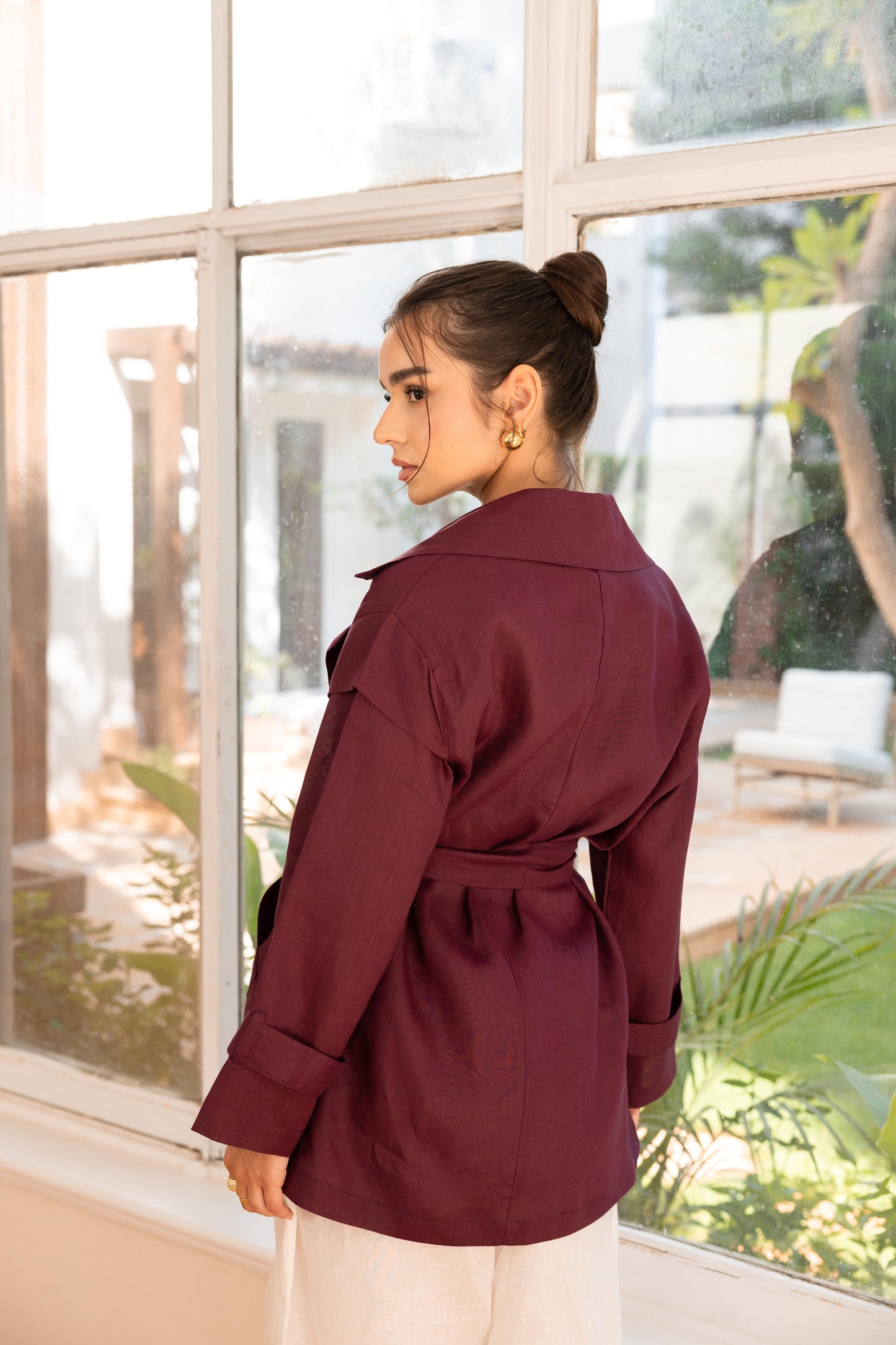 Get It Done Linen Cardigan - Violet
