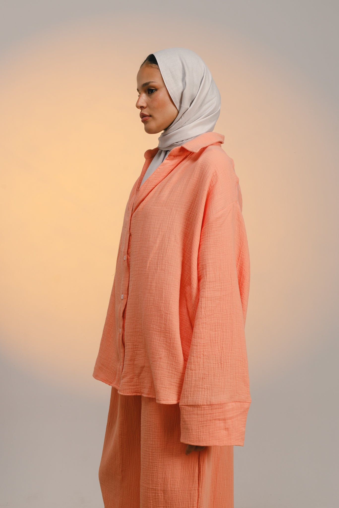 The breezy set is pastel orange