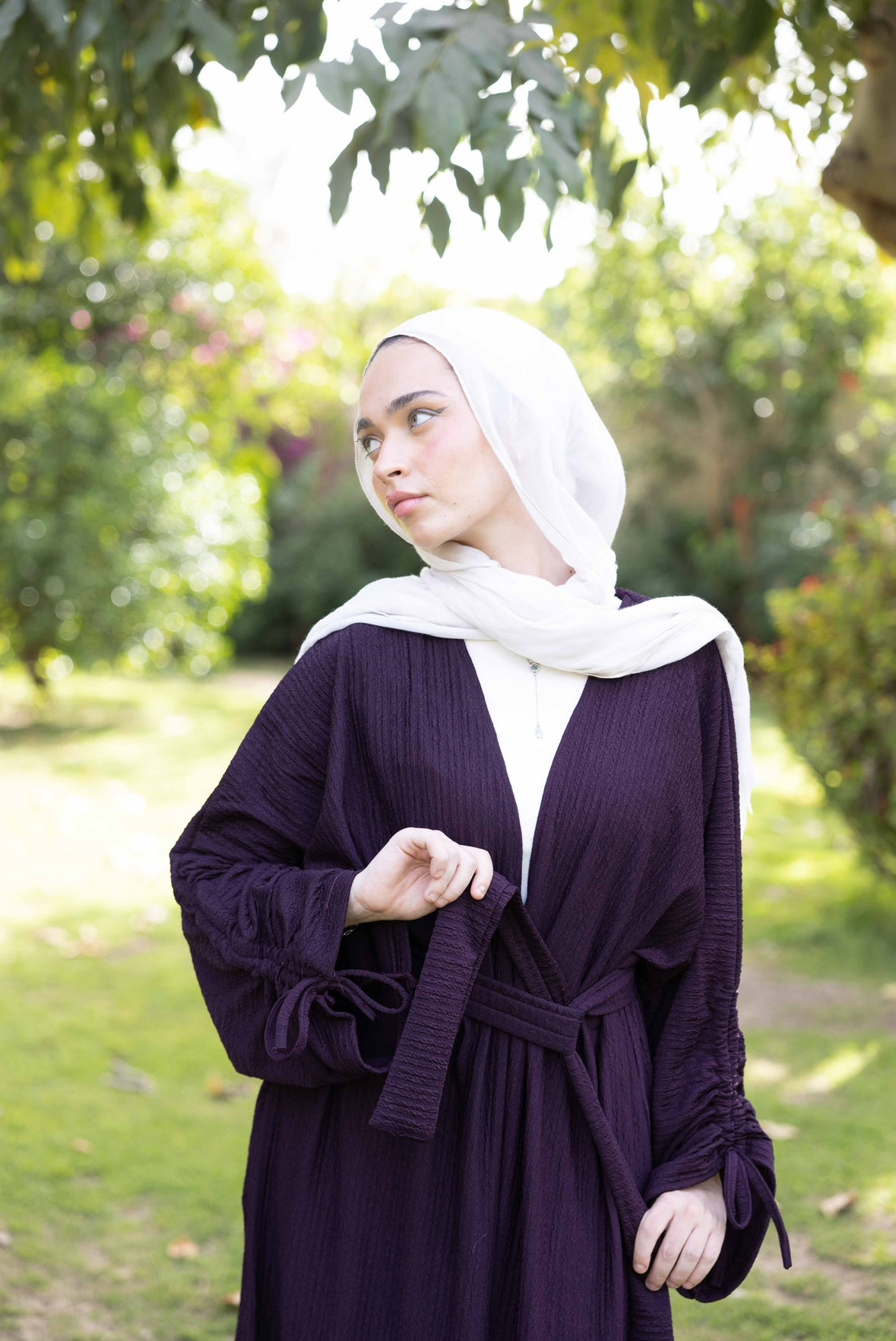 Crushed cardigan in purple