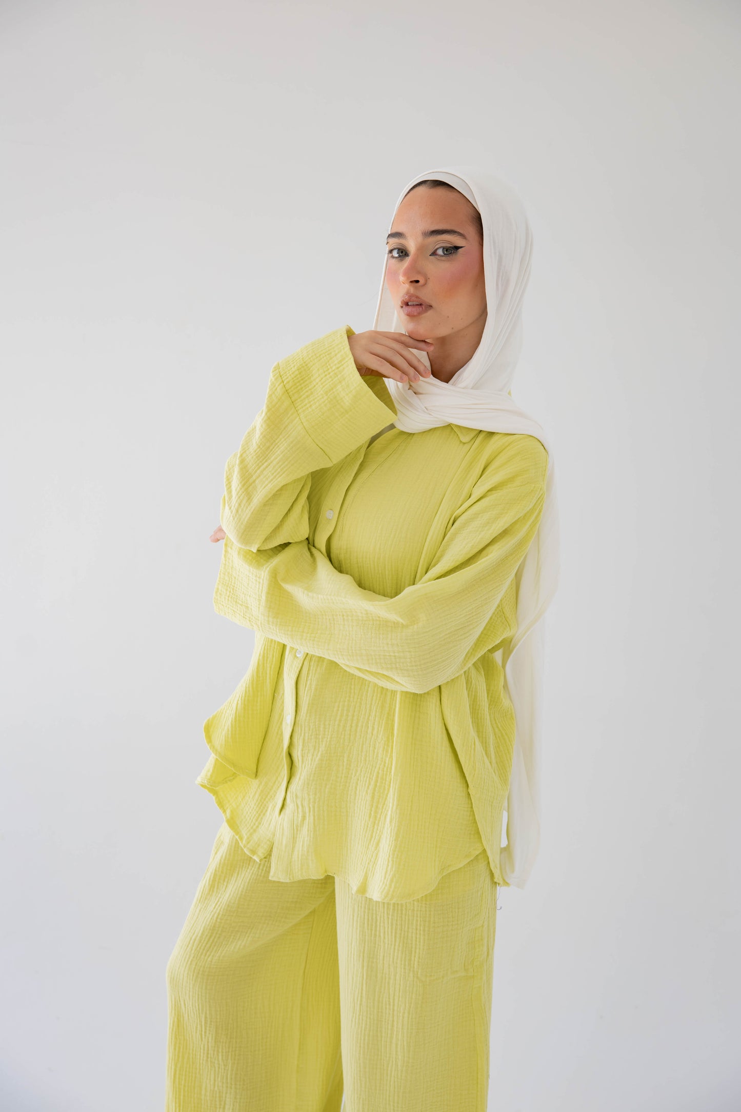 The breezy set in lime green