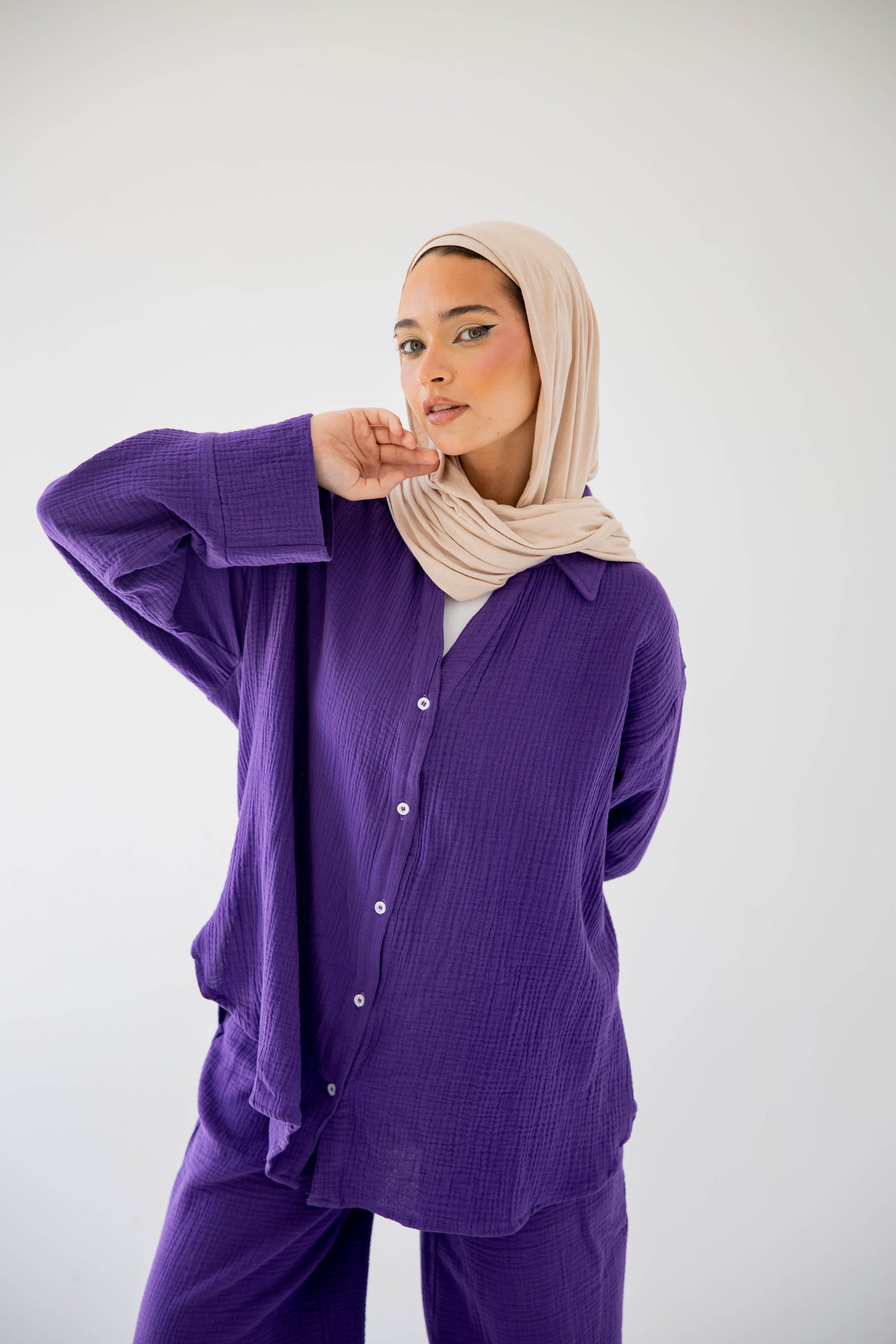 The breezy set in deep purple