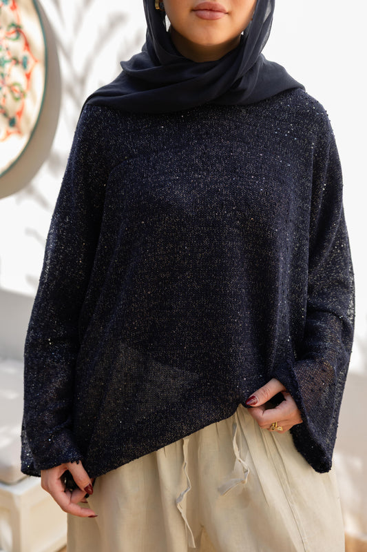 Midnight Crochet Top - Midnight Navy