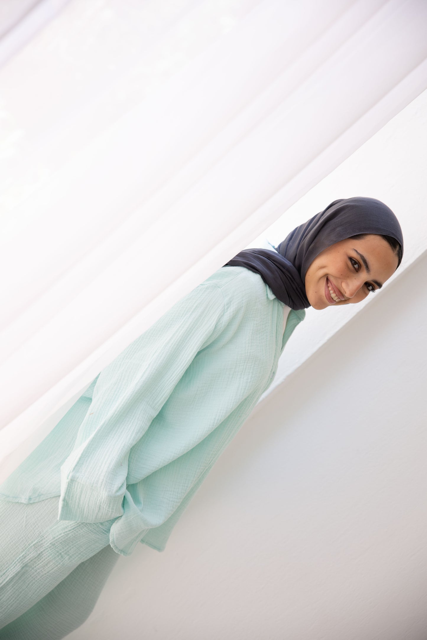 The breezy set in aqua blue