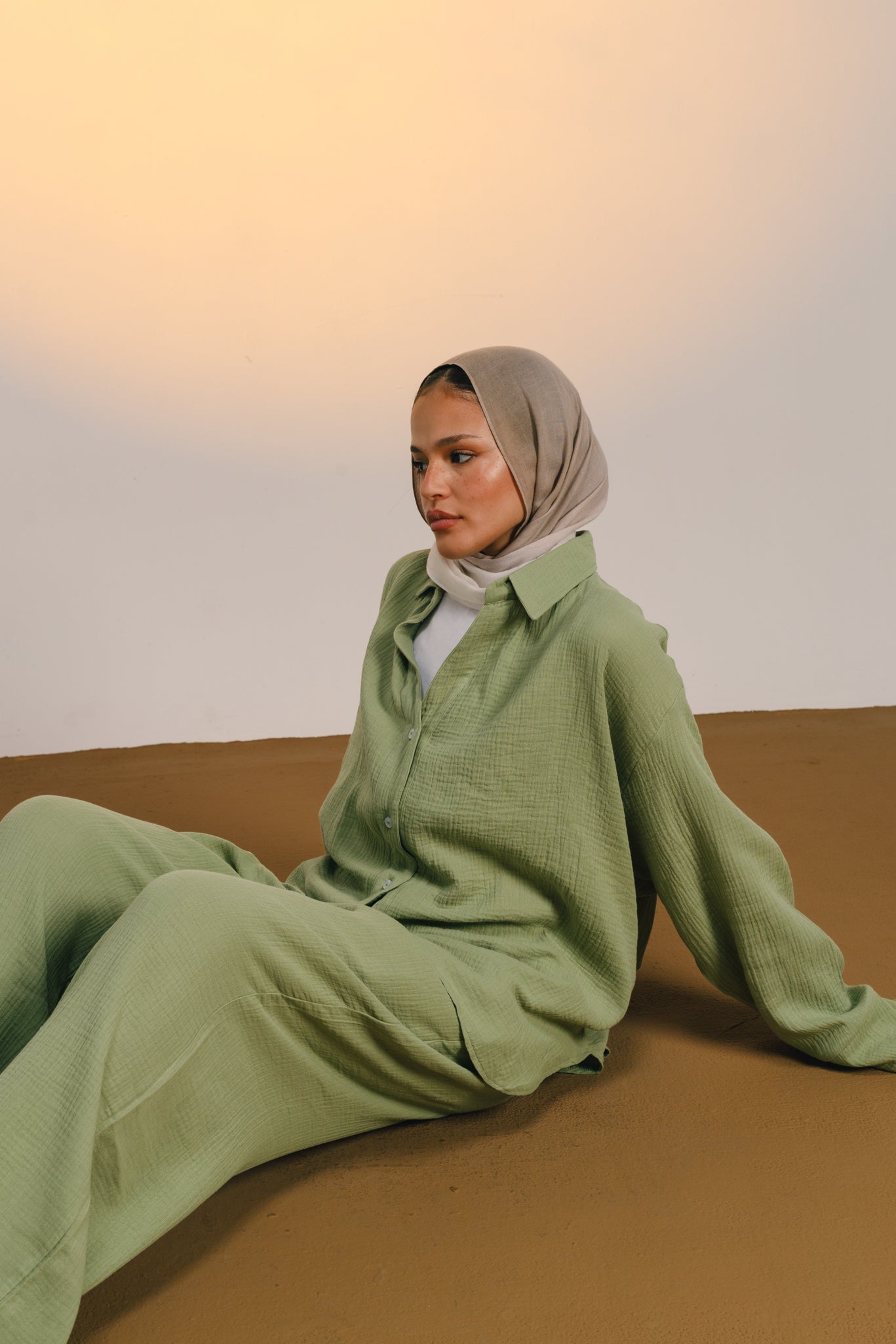 The breezy set in Matcha whip