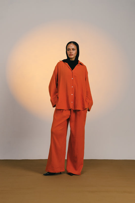 The breezy set in tangerine earth