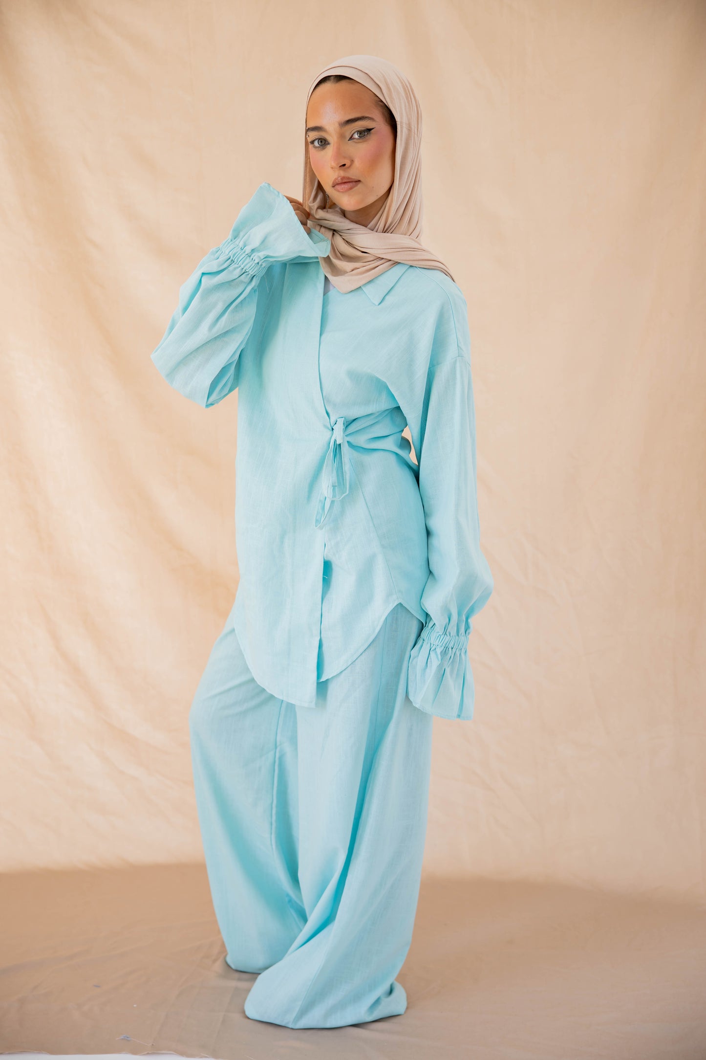 ASMC linen set in sky blue