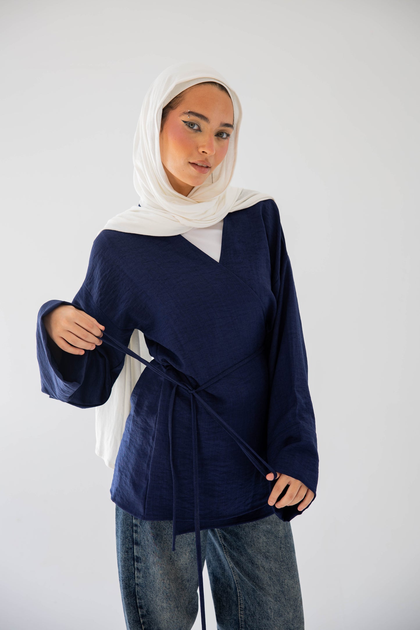 Luna wrap in navy blue