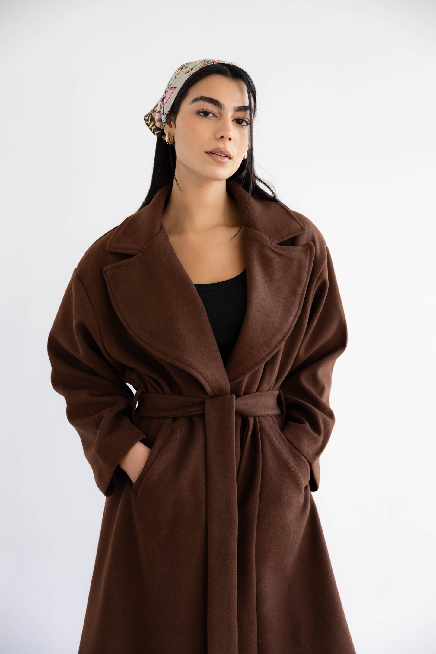 Snow Grace Coat In Toffee