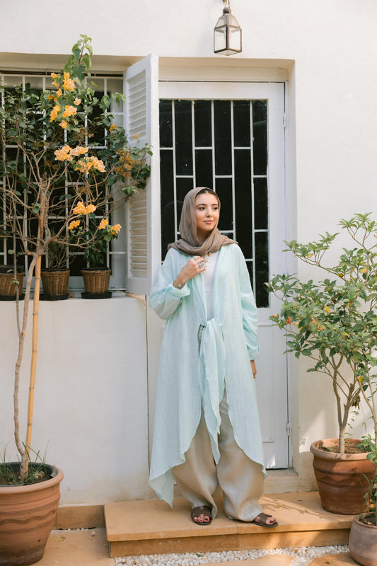 Sunset Flow Cardigan - Sky Blue