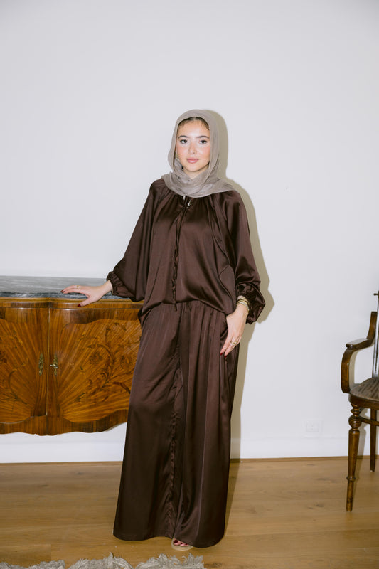 Satin Affair Set - Brown