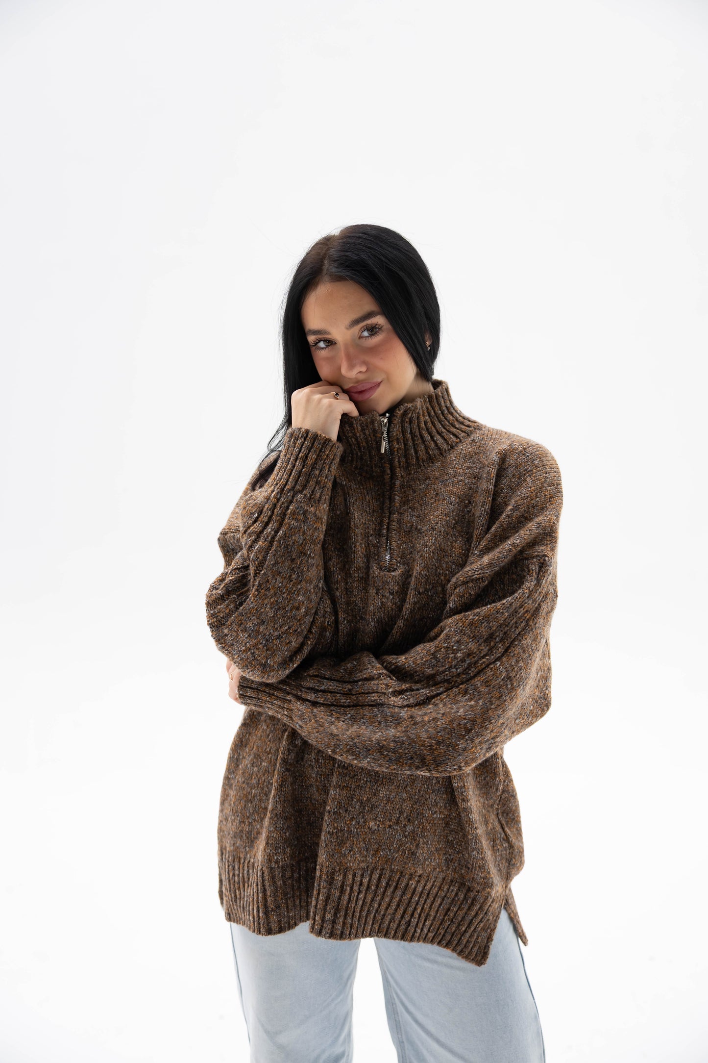 Warm Harmony Knit Sweater In Earthwood