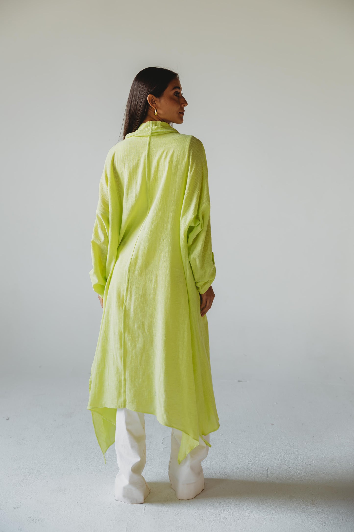 Sunset Flow Cardigan - Lime Green