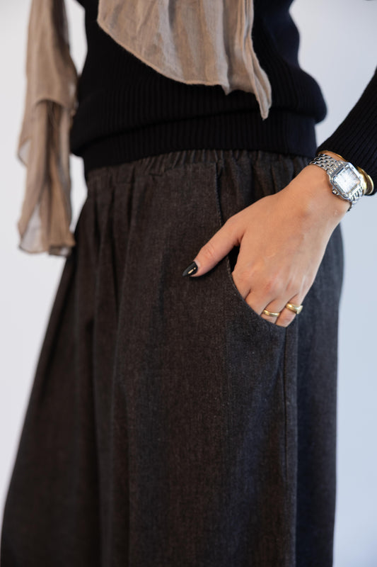Ballon Denim Pants - Black