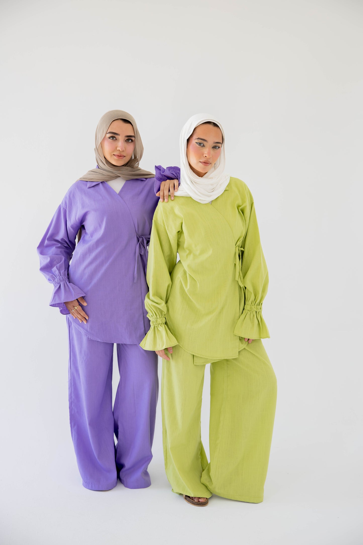ASMC linen set in Electric Green
