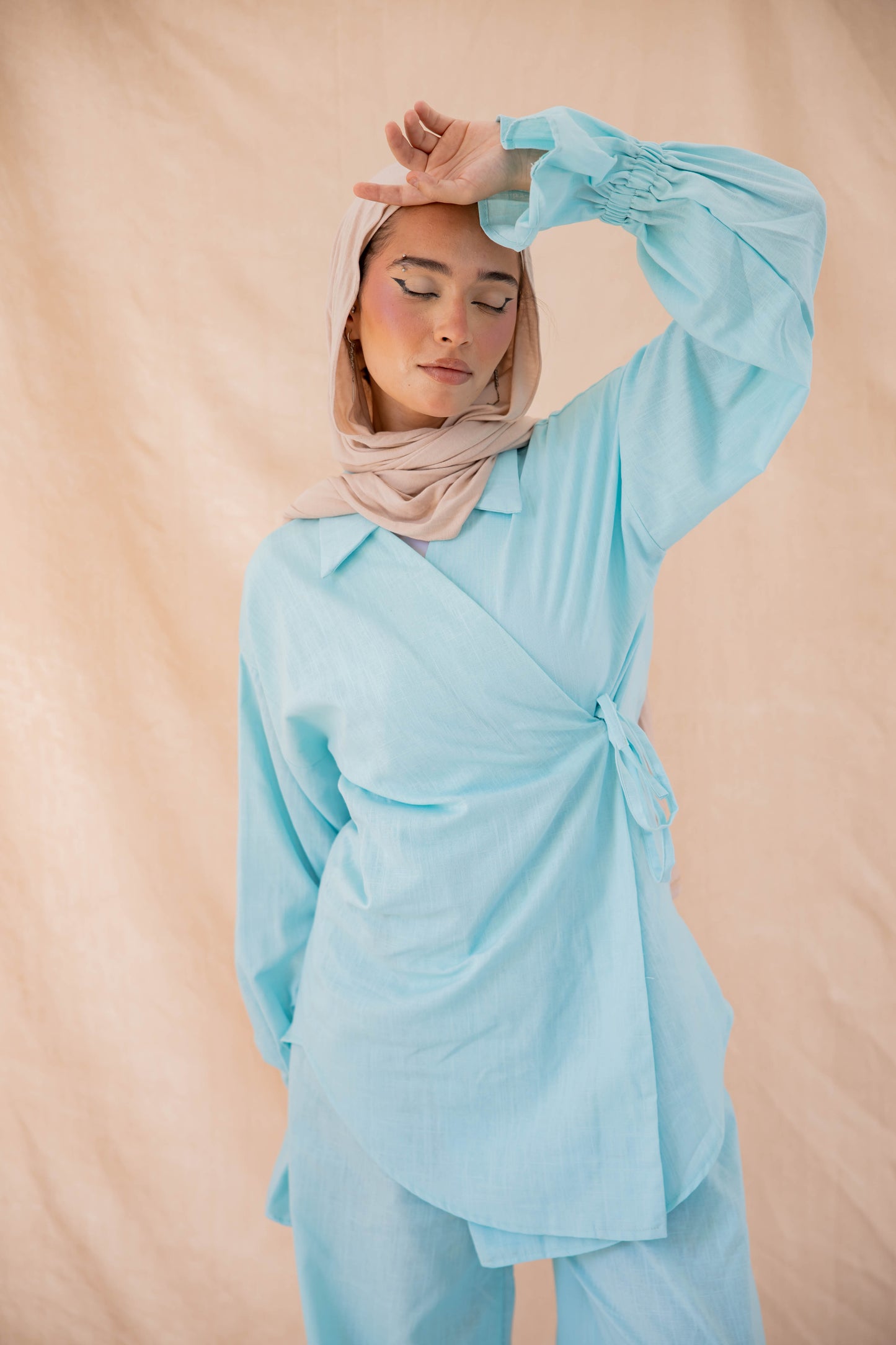 ASMC linen set in sky blue