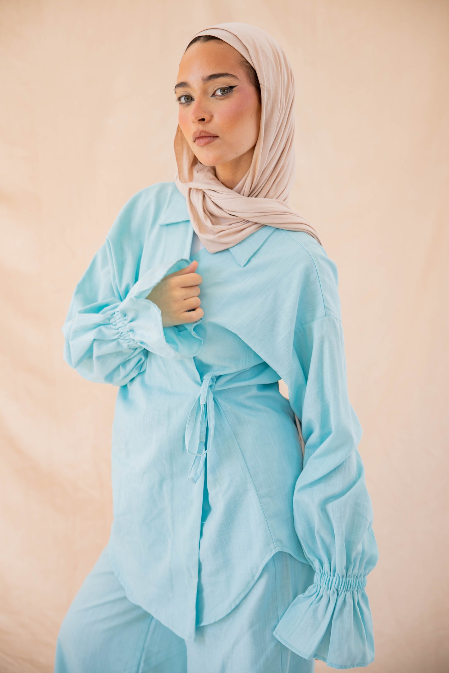 ASMC linen set in sky blue