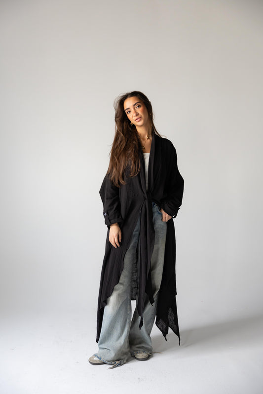 Sunset Flow Cardigan In Black