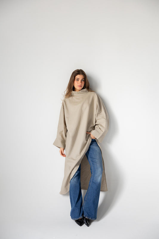 Pure Linen Luxe-drape In Café