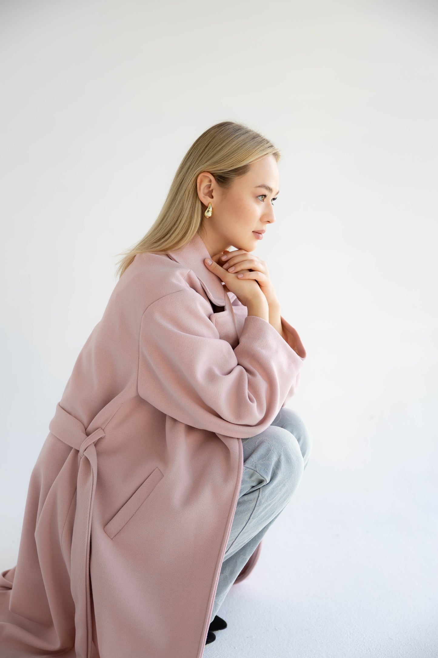 Snow Grace Coat In Blush