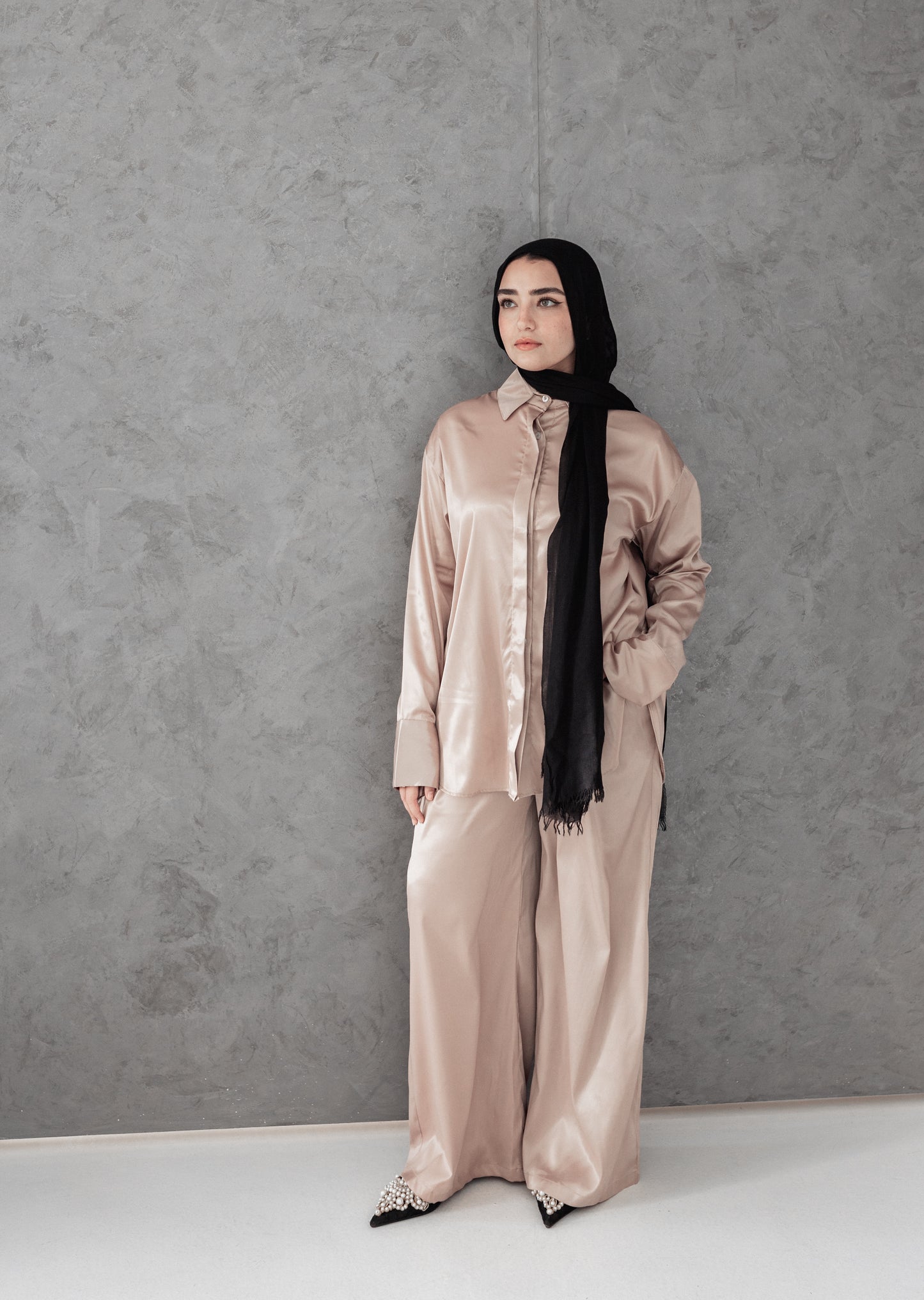 Love me silk set in cafe‘