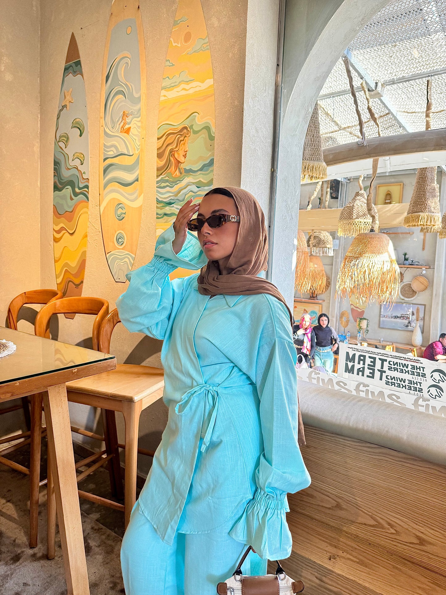 ASMC linen set in sky blue