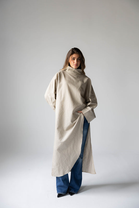 Pure Linen Luxe-drape In Café