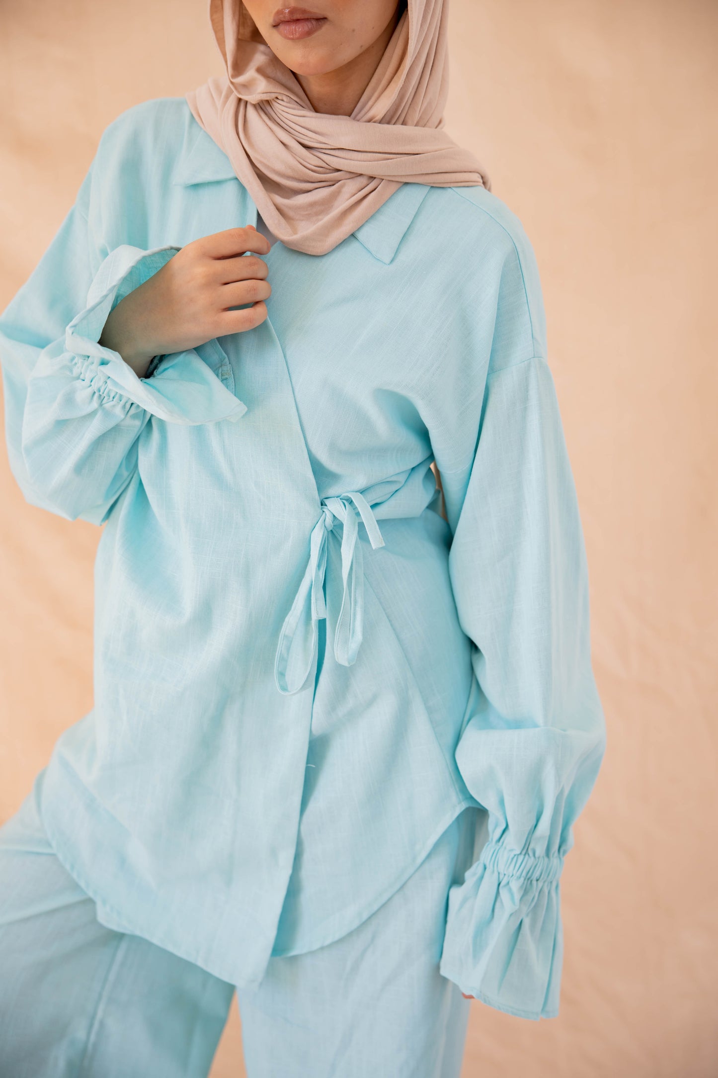 ASMC linen set in sky blue