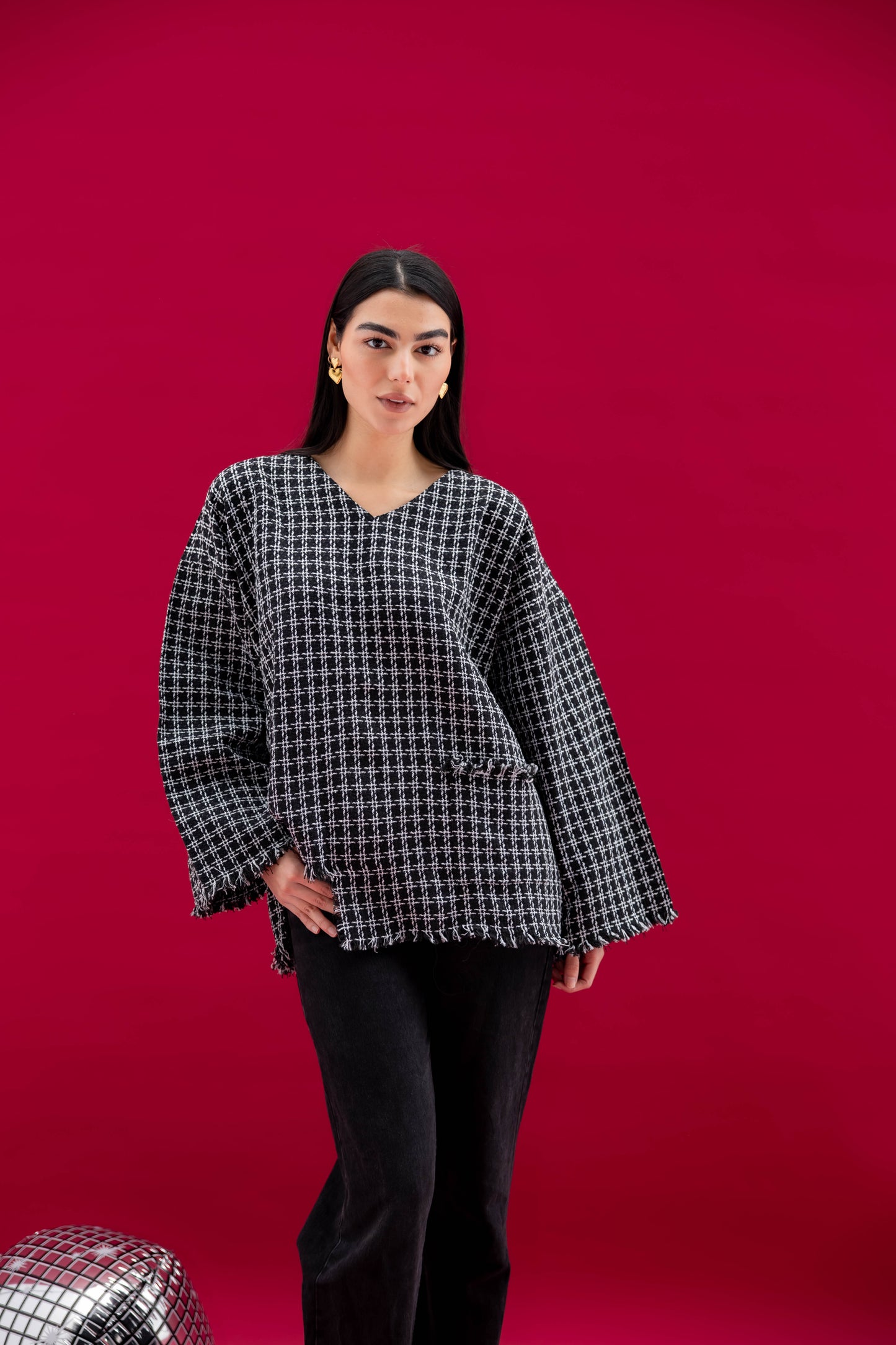 Fringed Tassel Top In Black