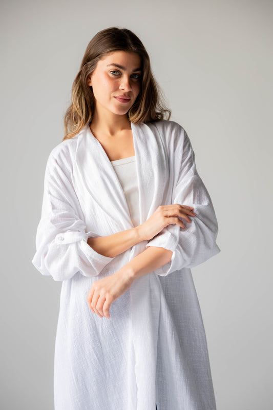 Sunset Flow Cardigan In White