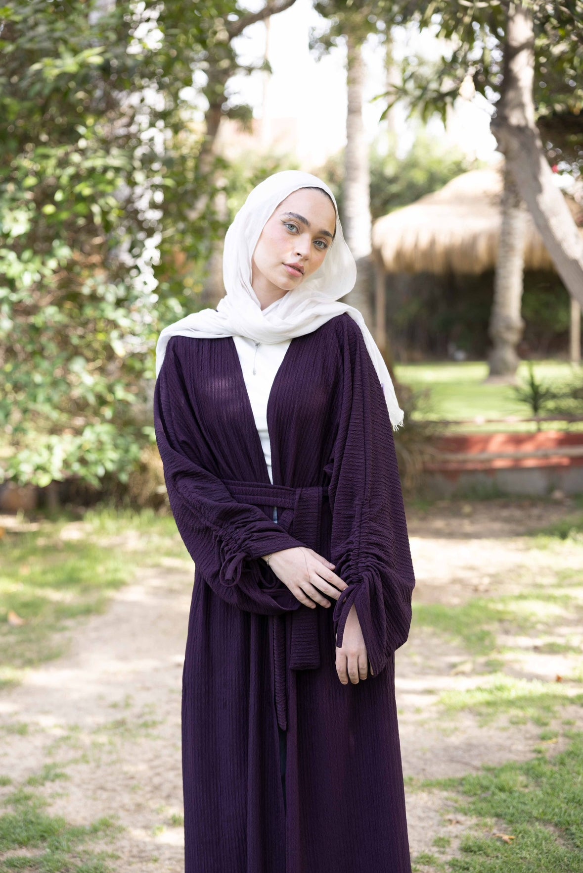 Crushed cardigan in purple
