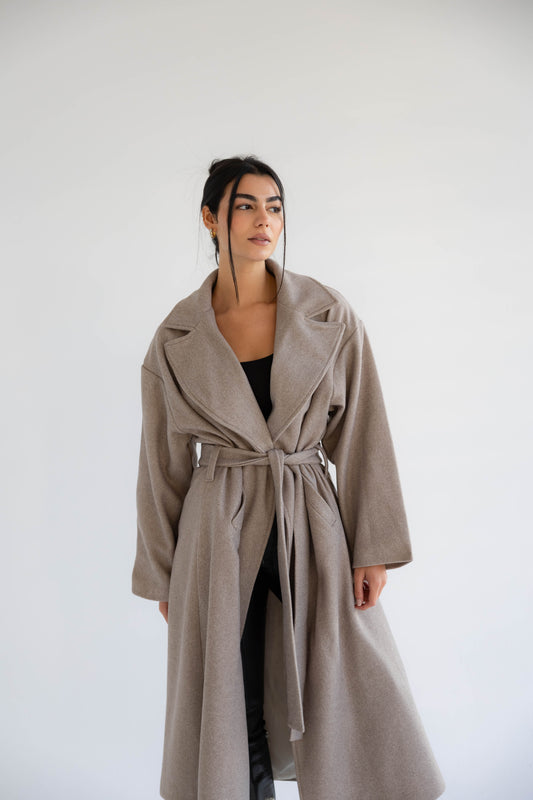 Snow Grace Coat In Griege