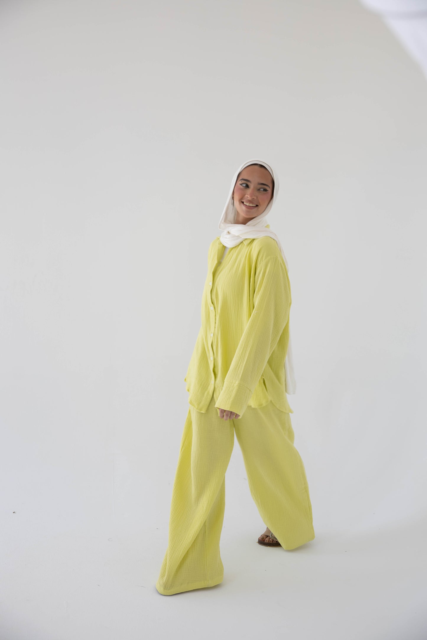 The breezy set in lime green